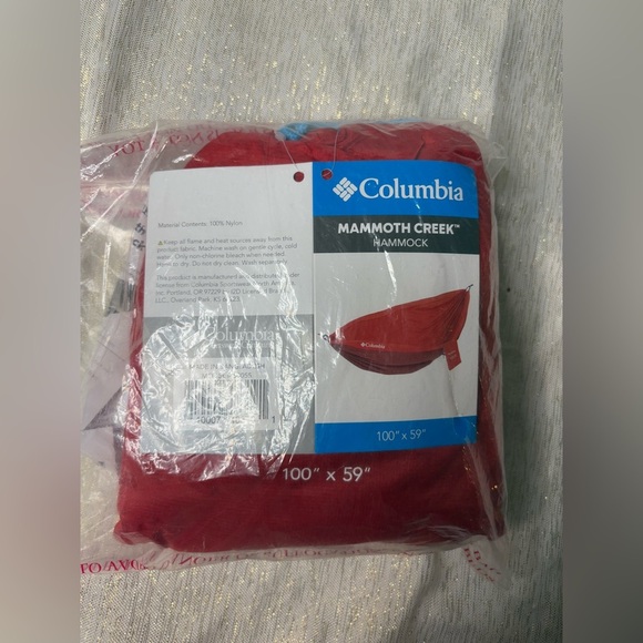 This image shows a red Columbia Mammoth Creek Hammock, - Picture 1 of 6